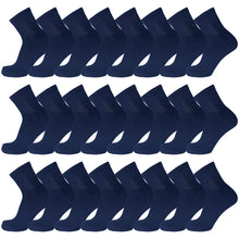 Load image into Gallery viewer, Navy Diabetic Quarter Length Sport Cotton Socks 60 Pairs Bulk