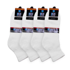 Packs Of White Sport Socks Recommended For Symptoms Of Diabetes Edema And Neuropathy Ringspun Cotton Blend