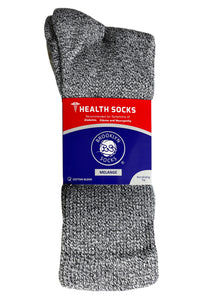 12 Pairs of Extra Soft Thermal Non Binding Diabetic Socks (Marled Heather Grey)