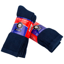 Load image into Gallery viewer, Premium Women’s Navy Blue Soft Breathable Cotton Crew Socks, Non-Binding &amp; Comfort Diabetic Socks (6 Pairs - Fits Shoe Size 6-11)