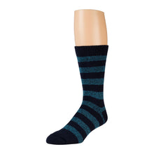 Load image into Gallery viewer, Black Striped Winter Thermal Crew Boot Sock