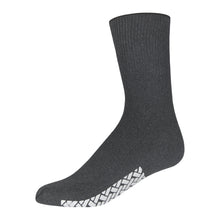 Load image into Gallery viewer, Gray Women&#39;s Non Slip Cotton Hospital Sock With White Rubber Grips On The Bottom