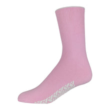 Load image into Gallery viewer, Pink Women&#39;s Non Slip Cotton Hospital Sock With White Rubber Grips On The Bottom