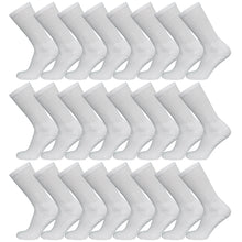 Load image into Gallery viewer, 60 Pairs of Non-Skid Diabetic Crew Socks with Non Binding Top (White)