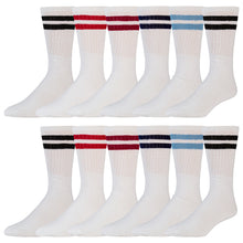 Load image into Gallery viewer, 12 Pairs of Cotton Tube Athletic Sport Referee Style Socks