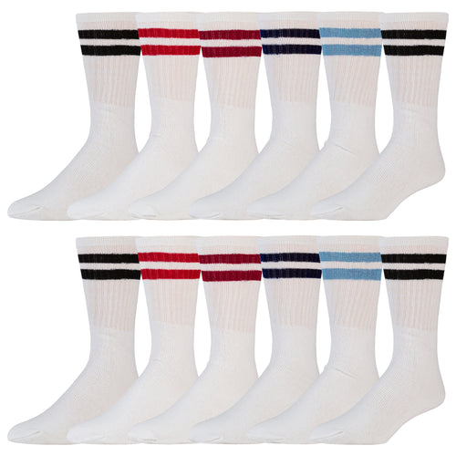 12 Pairs of Cotton Tube Athletic Sport Referee Style Socks