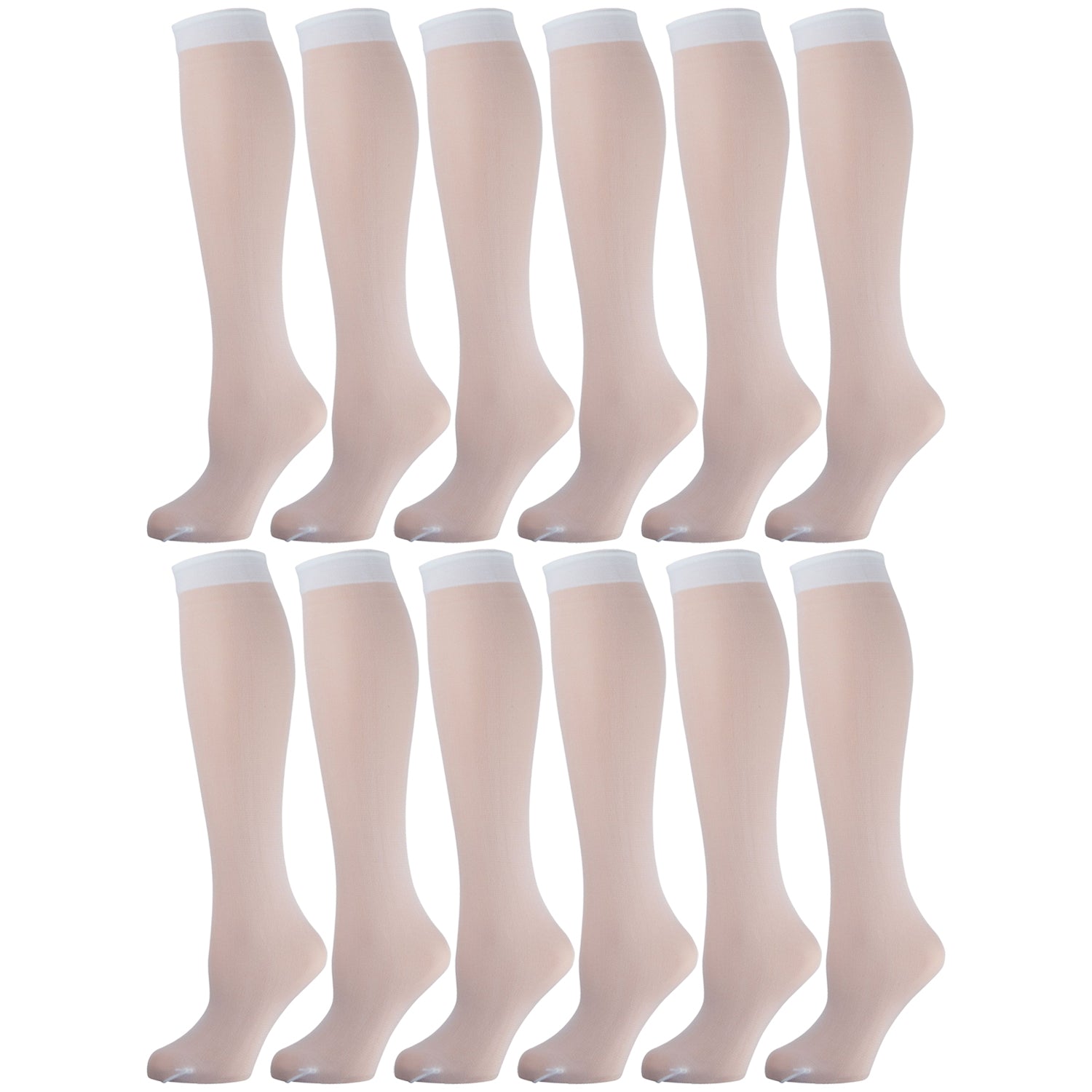 12 Pairs of Womens Opaque Stretchy Spandex Knee High Trouser Socks, Si –  Wholesale Diabetic Socks