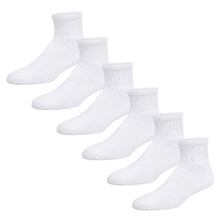 Load image into Gallery viewer, Premium Women’s White Soft Breathable Cotton Ankle Socks, Non-Binding &amp; Comfort Diabetic Socks (6 Pairs - Fits Shoe Size 6-10)