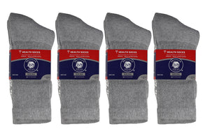 Packs Of Grey Therapeutic Crew Anti Slip Socks With Non Skid Sole