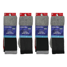 Load image into Gallery viewer, Packs Of Heather Grey Thermal Tube Socks For Hiking With Colored Tops 