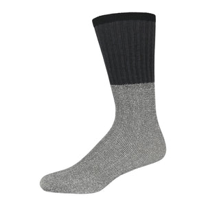 12 Pairs of Thermal Tube Socks for Hiking, Grey With Colored Tops, 10-13
