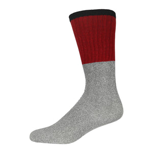 Heather Grey Thermal Tube Sock For Hiking With Red Top