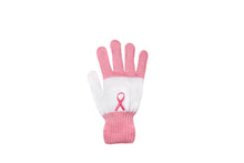 Load image into Gallery viewer, Women’s Winter set, Knitted Beanie with Pompom and Gloves, Pink Ribbon Breast Cancer Awareness