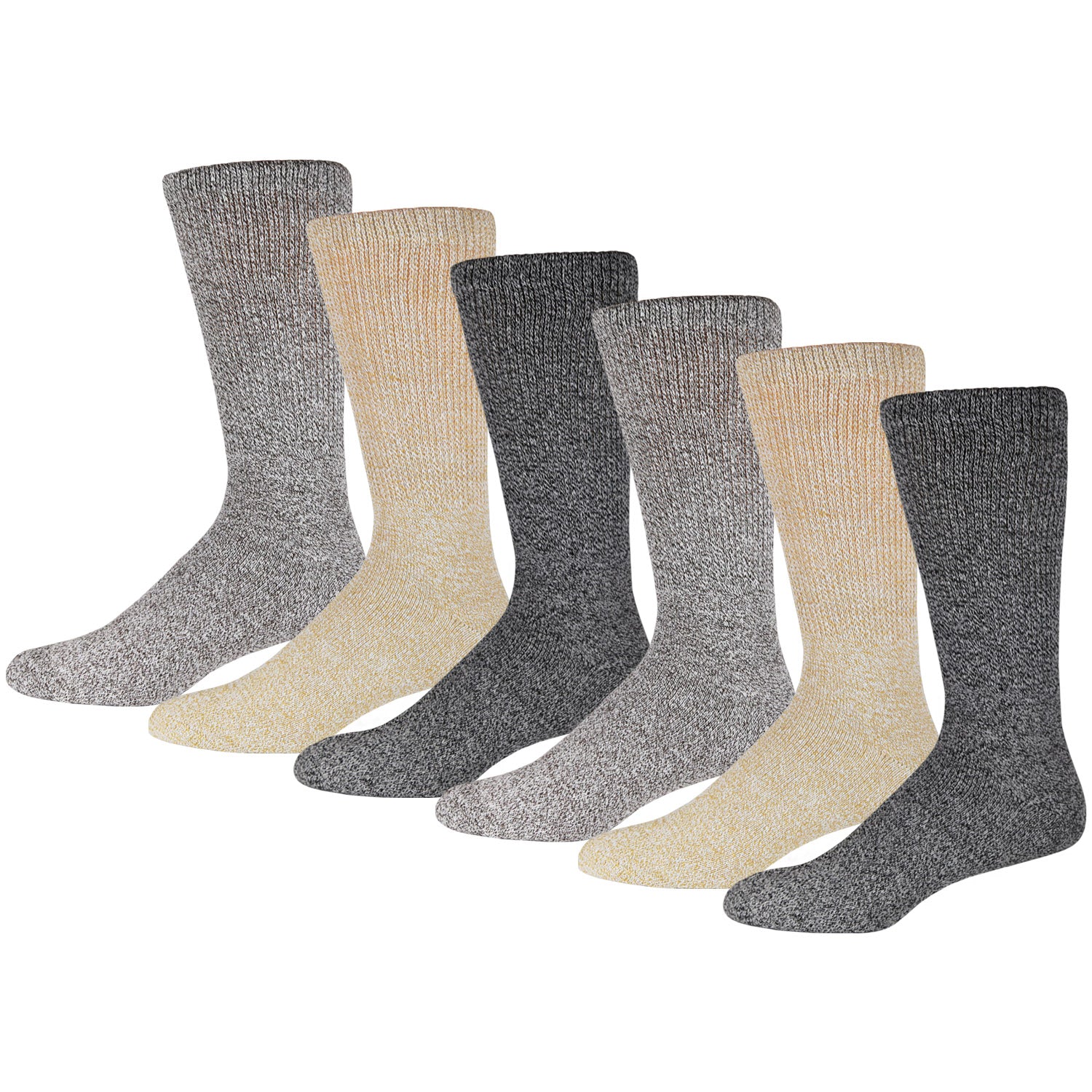 Loose Fit Stays Up Marled Merino Wool Men's and Women's Sock (Pack of 2)  Made in USA 