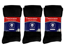 Load image into Gallery viewer, 6  Pairs of Diabetic Over the Calf - Knee High Cotton Socks (Black)