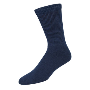 Premium Women’s Navy Blue Soft Breathable Cotton Crew Socks, Non-Binding & Comfort Diabetic Socks (6 Pairs - Fits Shoe Size 6-11)