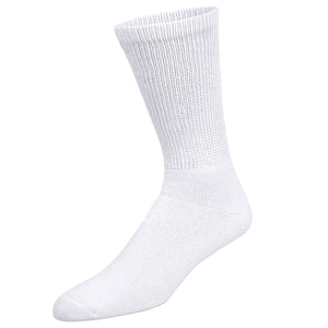 Premium Women’s White Soft Breathable Cotton Crew Socks, Non-Binding & Comfort Diabetic Socks (6 Pairs - Fits Shoe Size 6-11)