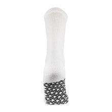 Load image into Gallery viewer, White Non Skid Diabetic Crew Sock With Black Rubber Grips On The Bottom From The Back
