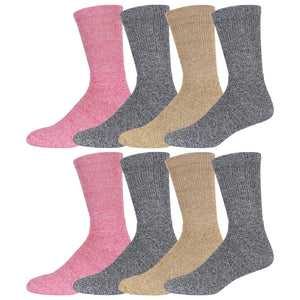8 Pairs of Women’s Thermal Merino Wool Warm Diabetic Socks, Assorted, Size 9-11